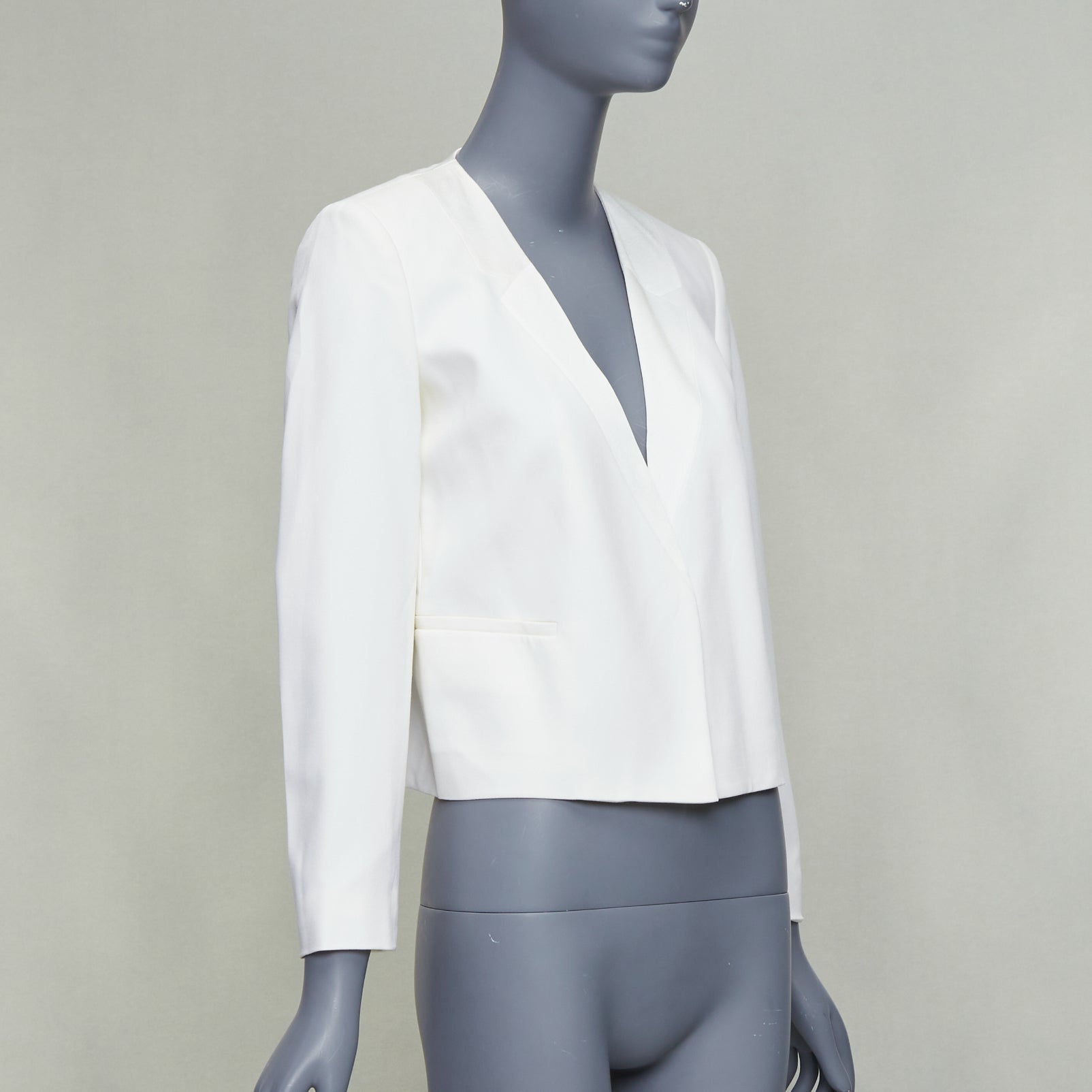 Theory Cream Cropped Tux Blazer - Image 6
