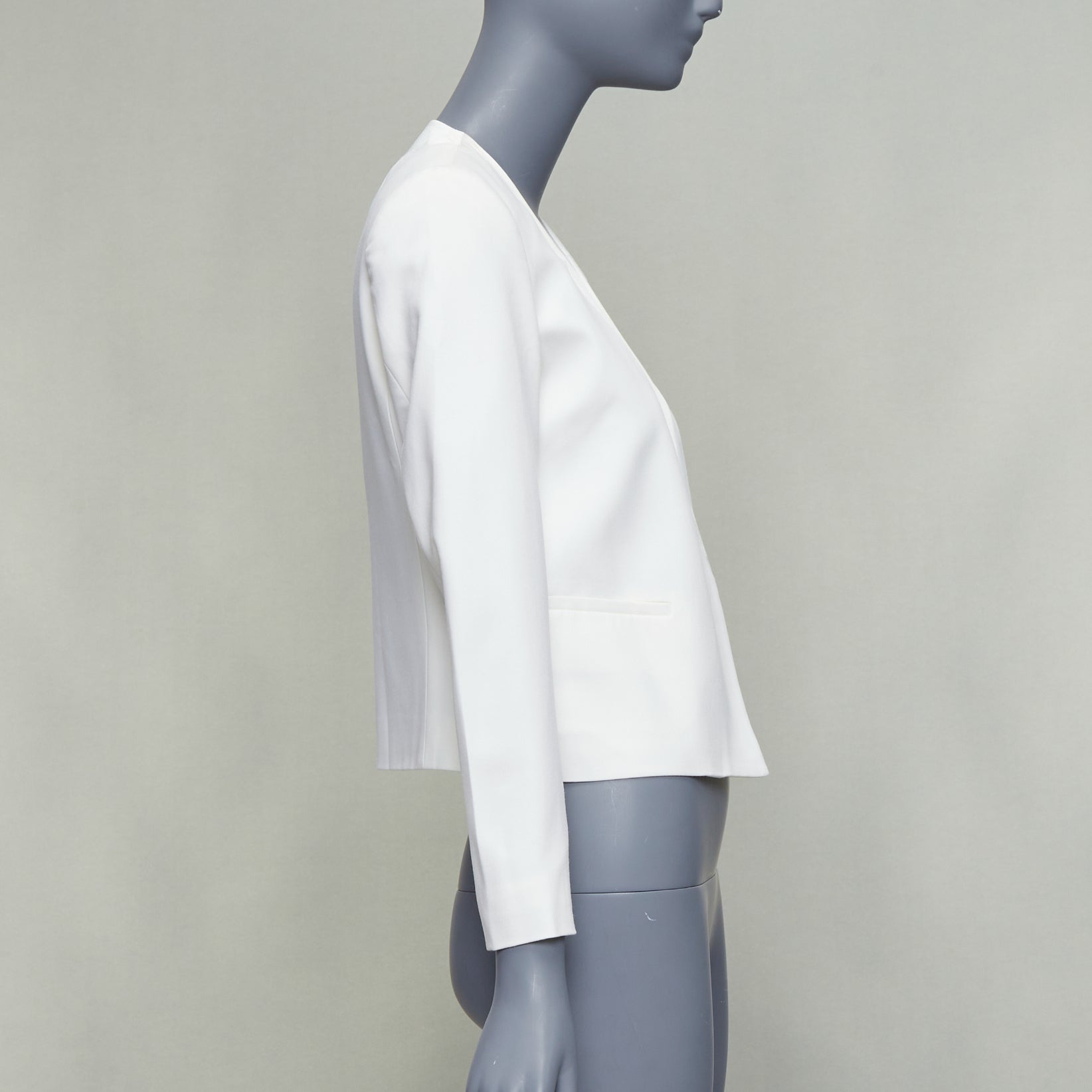 Theory Cream Cropped Tux Blazer - 4