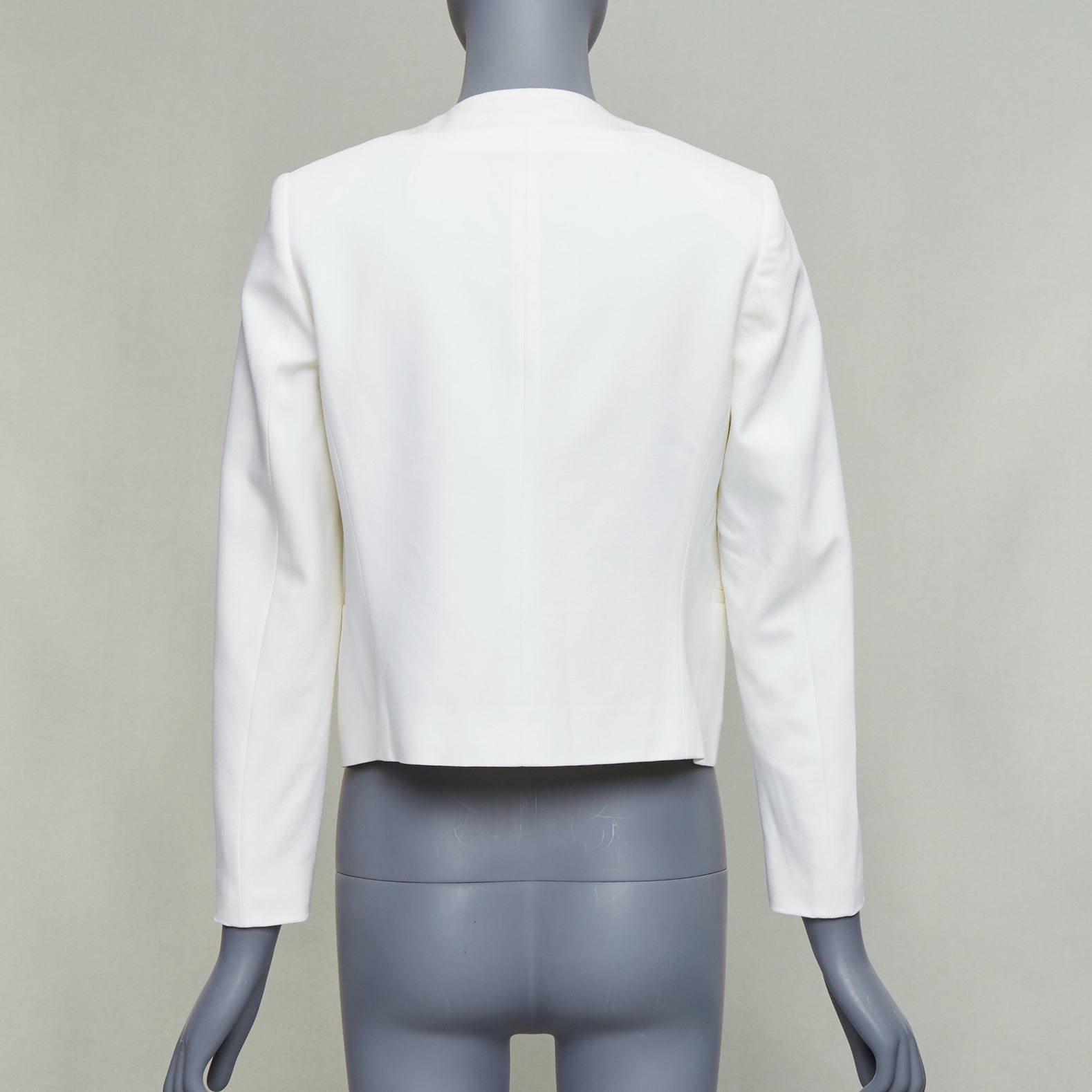Theory Cream Cropped Tux Blazer - Side view