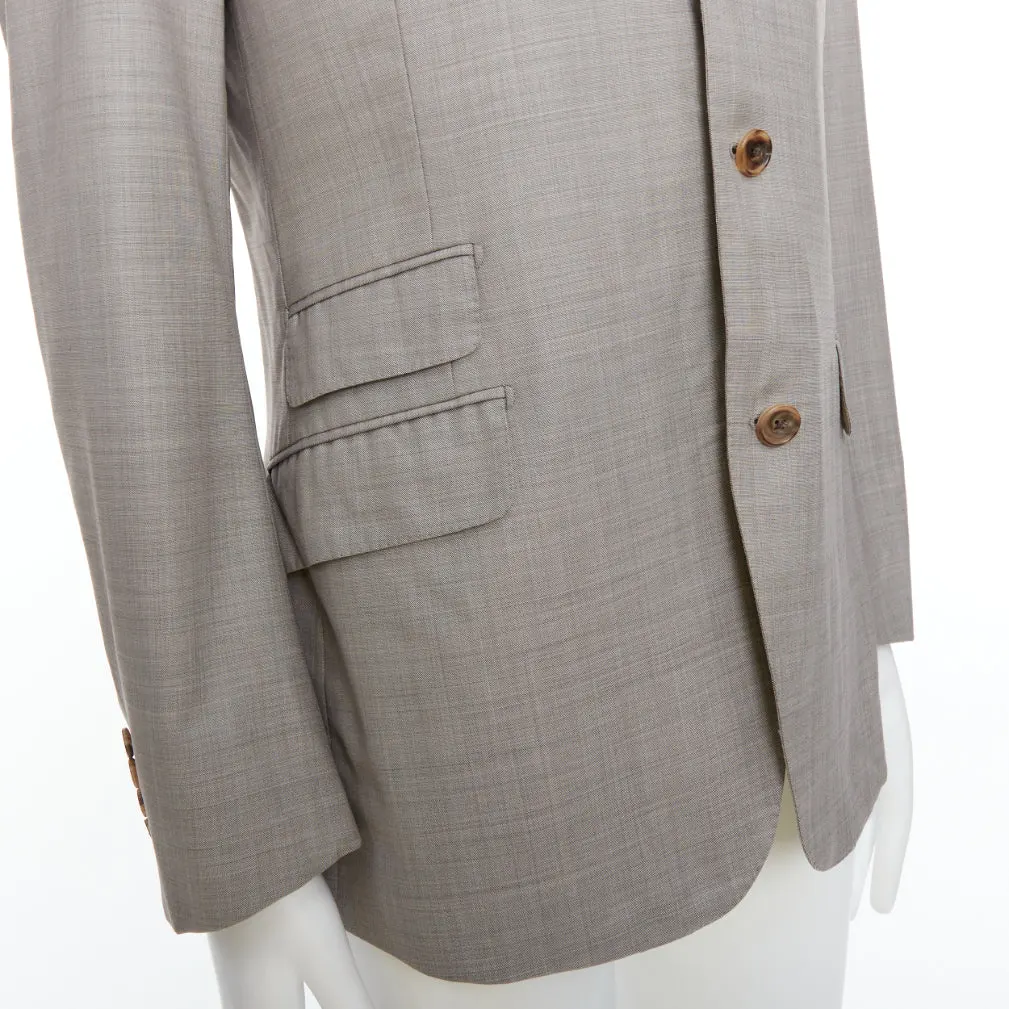 Hermès Wool Pocket Blazer Grey Wool Good - Back View