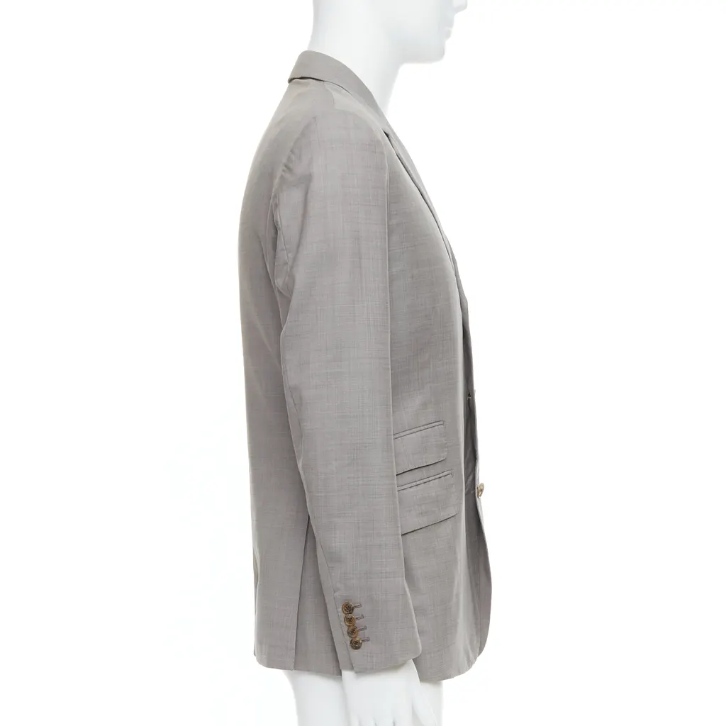 Hermès Wool Pocket Blazer Grey Wool Good - Model View
