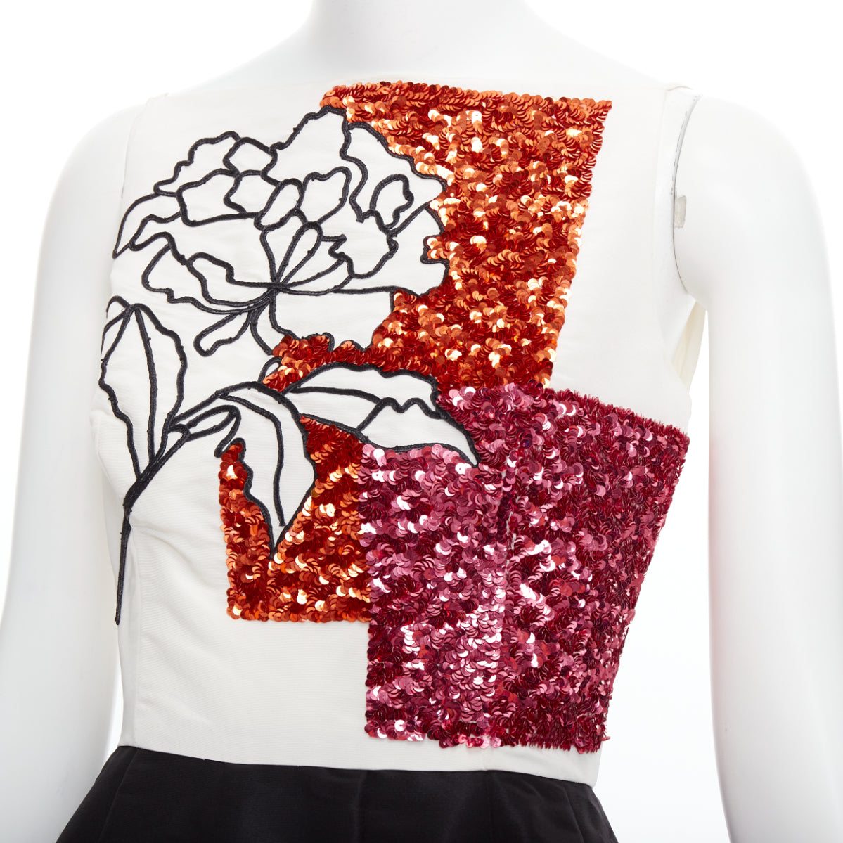 Oscar De La Renta Sequined Bodice Dress - Back view