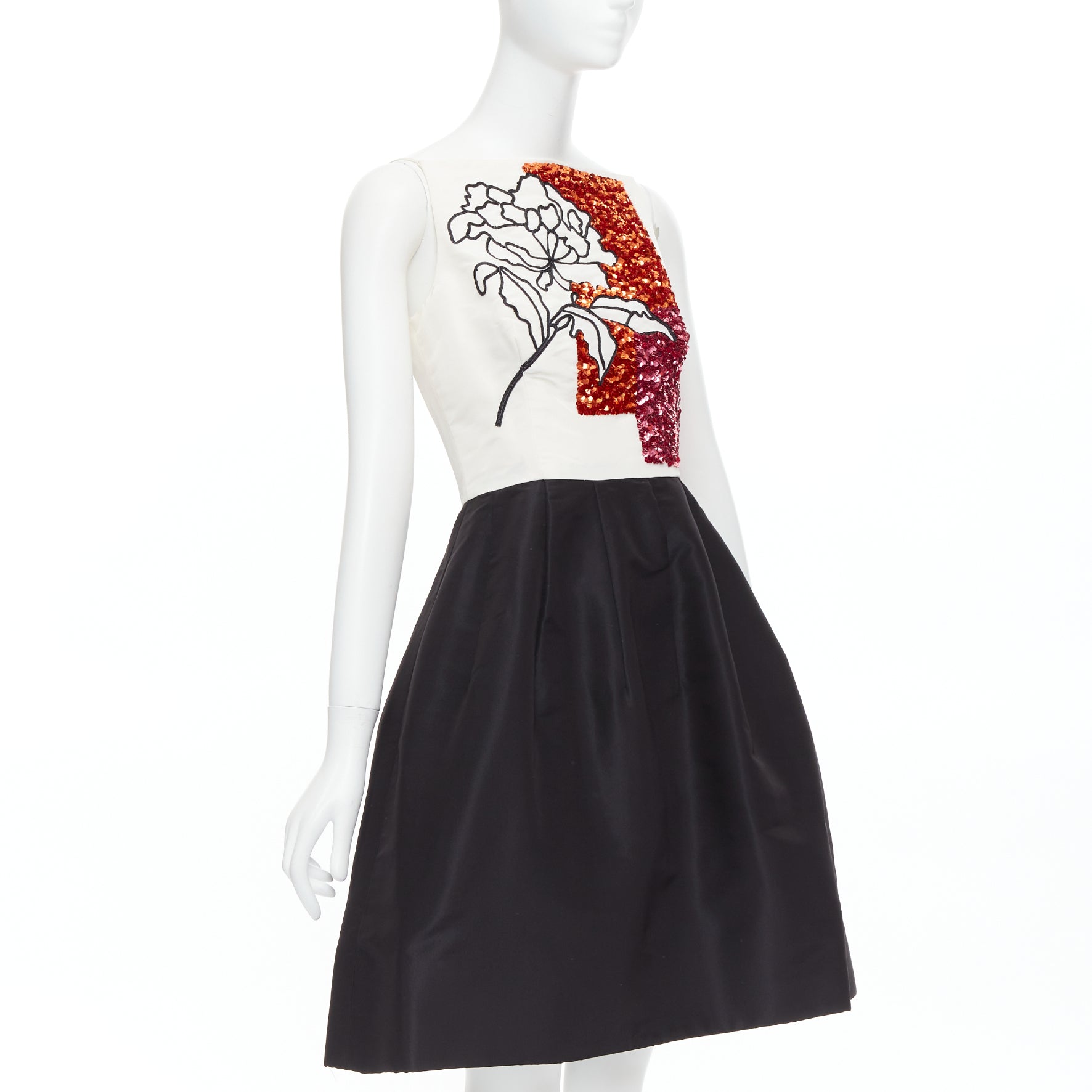Oscar De La Renta Sequined Bodice Dress - Image 6