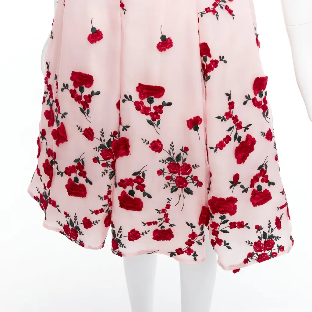 Oscar De La Renta Carnation Rose Dress Pink Silk Never worn - Back View