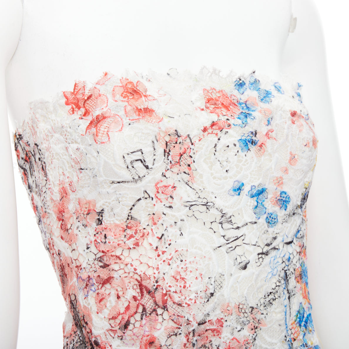 Monique Lhuillier Scribble Lace Dress - Back view