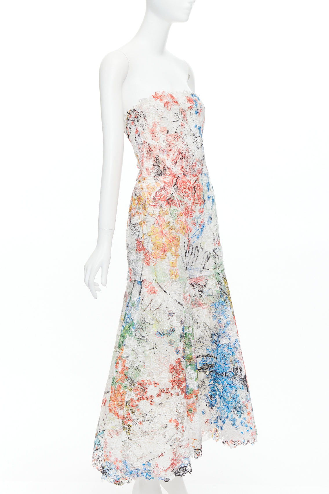 Monique Lhuillier Scribble Lace Dress - Image 6