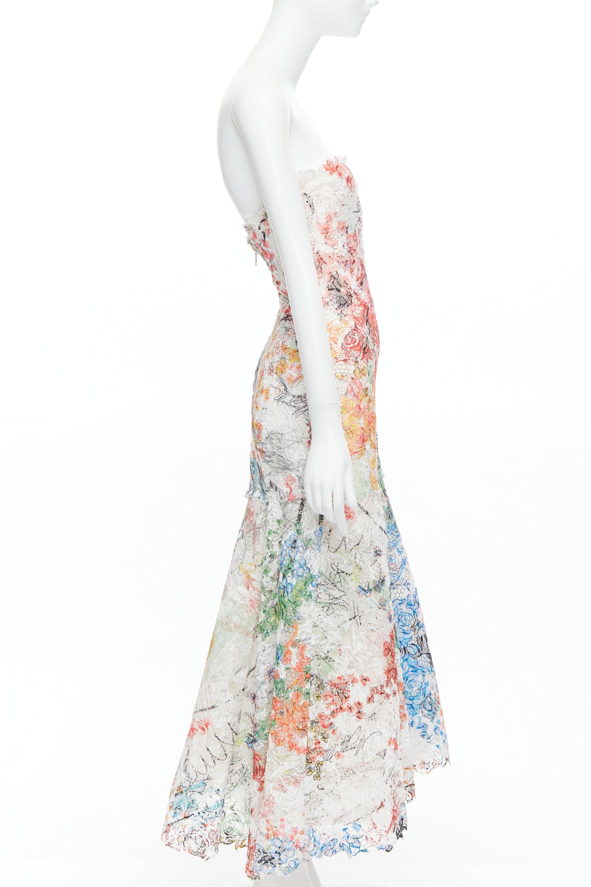 Monique Lhuillier Scribble Lace Dress - 4