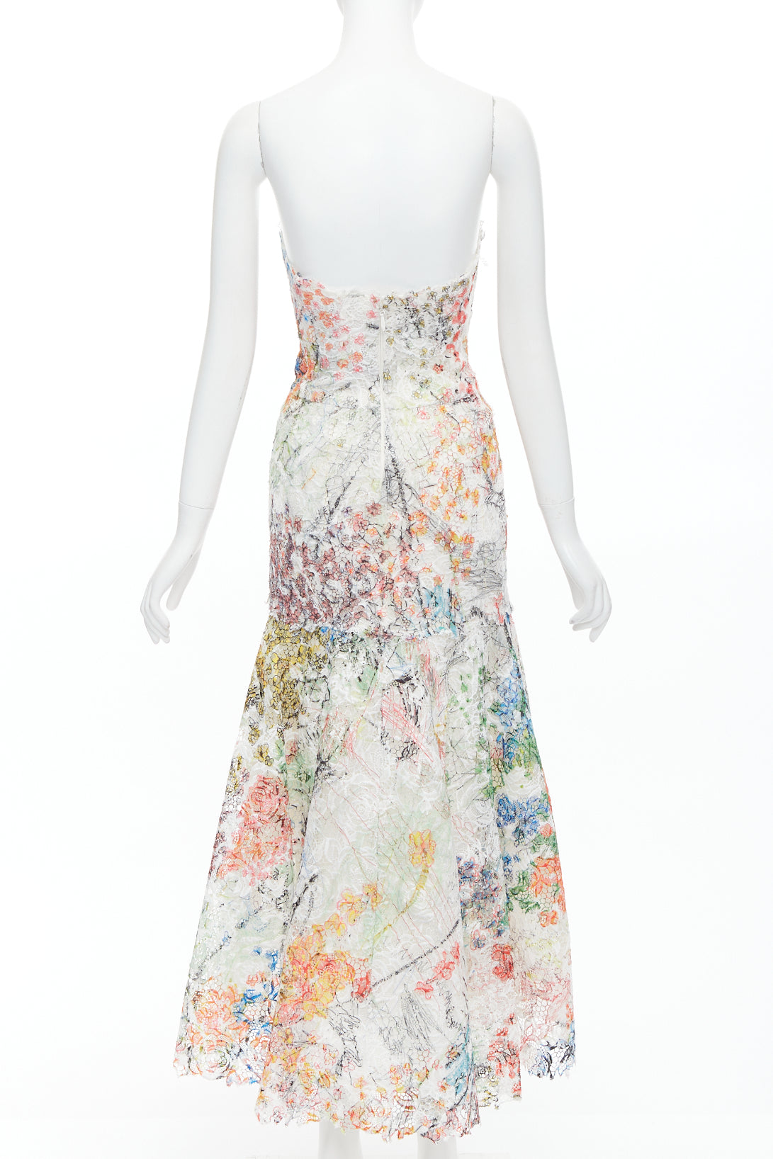 Monique Lhuillier Scribble Lace Dress - Side view