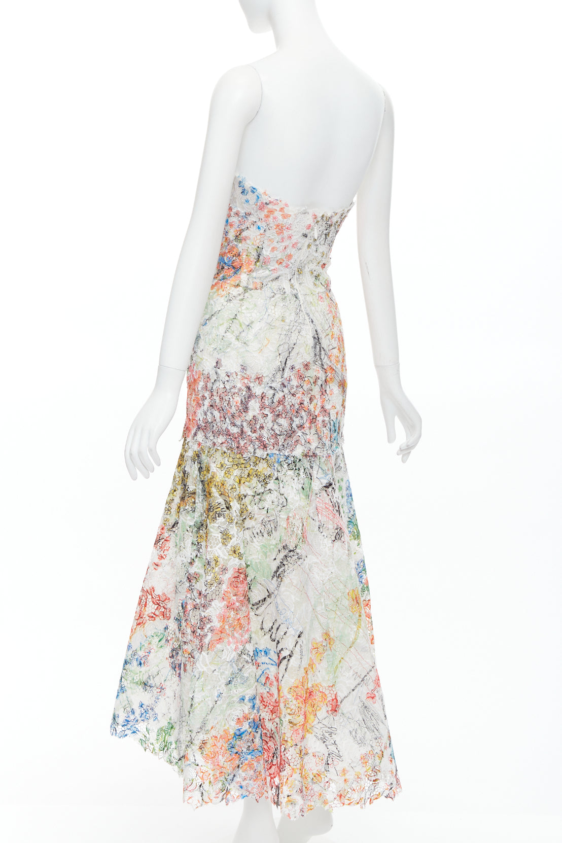 Monique Lhuillier Scribble Lace Dress - Detail 1