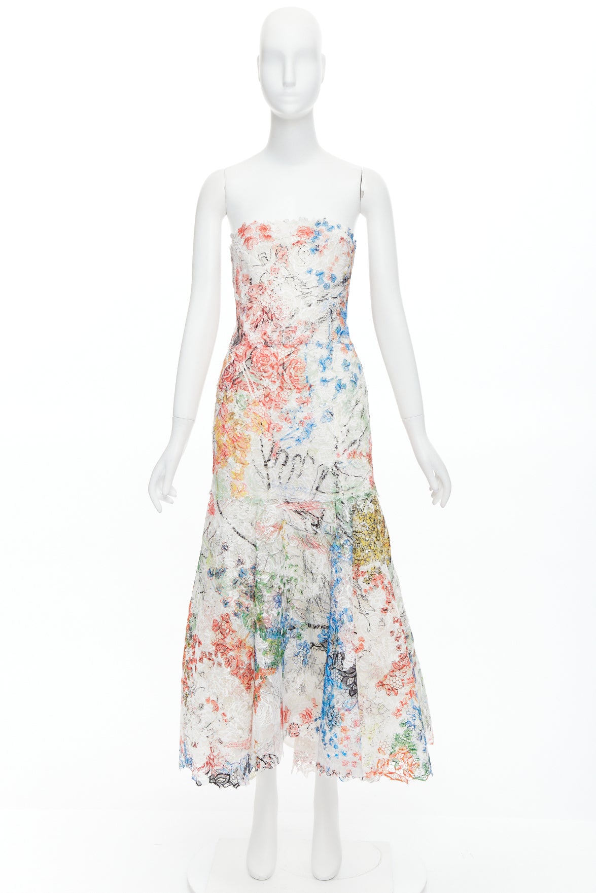 Monique Lhuillier Scribble Lace Dress - Image 11