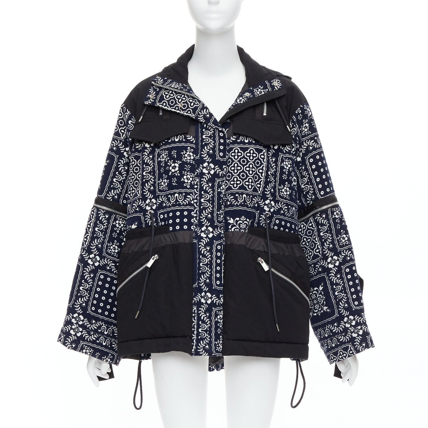 Sacai Navy Printed Padded Coat