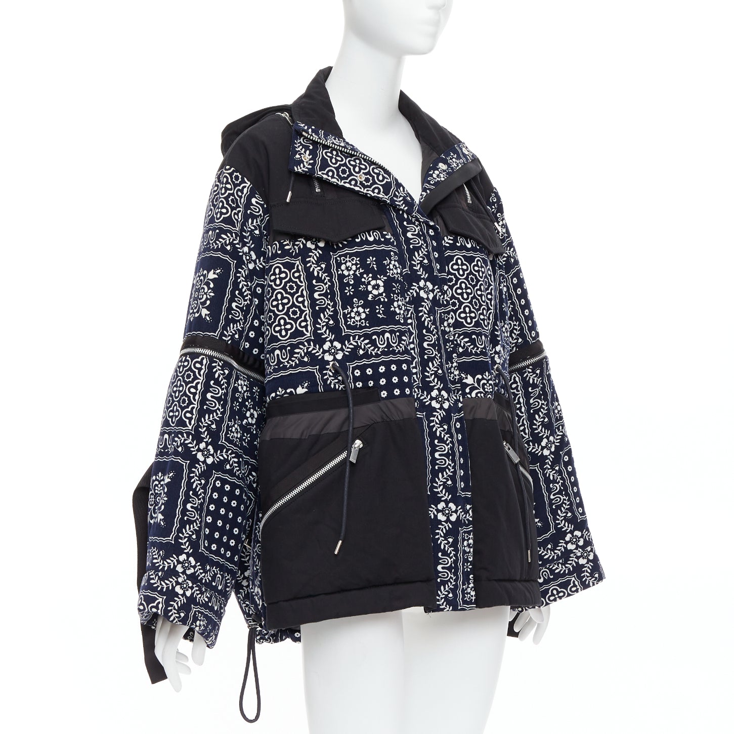 Sacai Navy Printed Padded Coat - 4