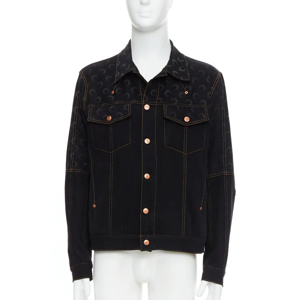 Marine Serre Black Crescent Moon Jacket Black Never worn - Front View