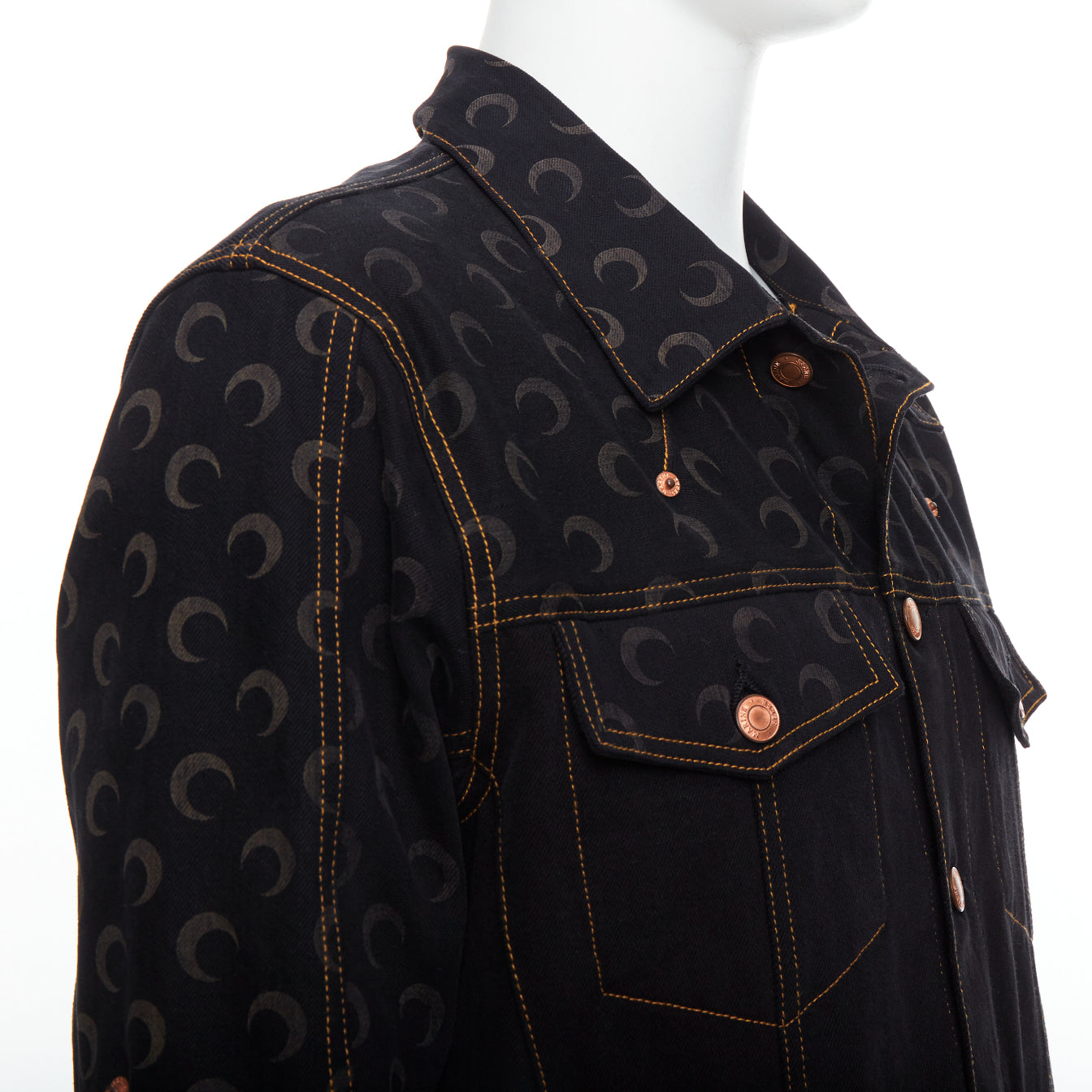 Marine Serre Black Crescent Moon Jacket - Detail 2