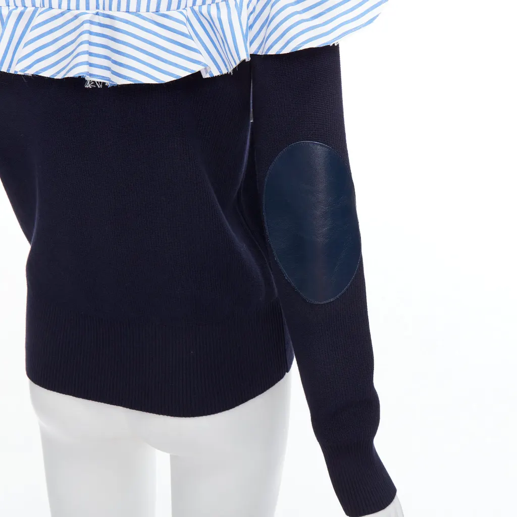 Sacai Contrast Elbow Patch Navy Cotton Never worn - Back View