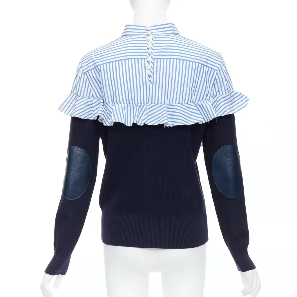 Sacai Contrast Elbow Patch Navy Cotton Never worn - Box View