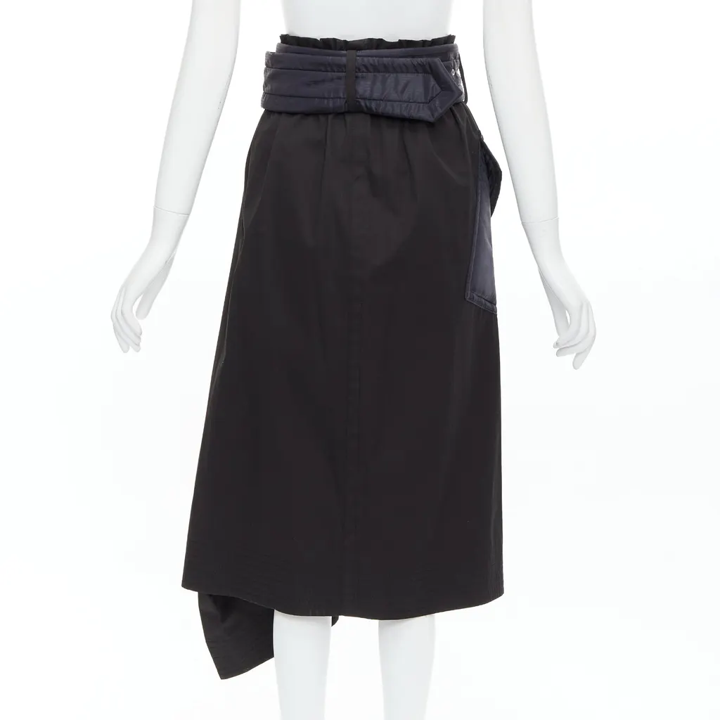Sacai Padded Belted Skirt Black Cotton Very good - Box View