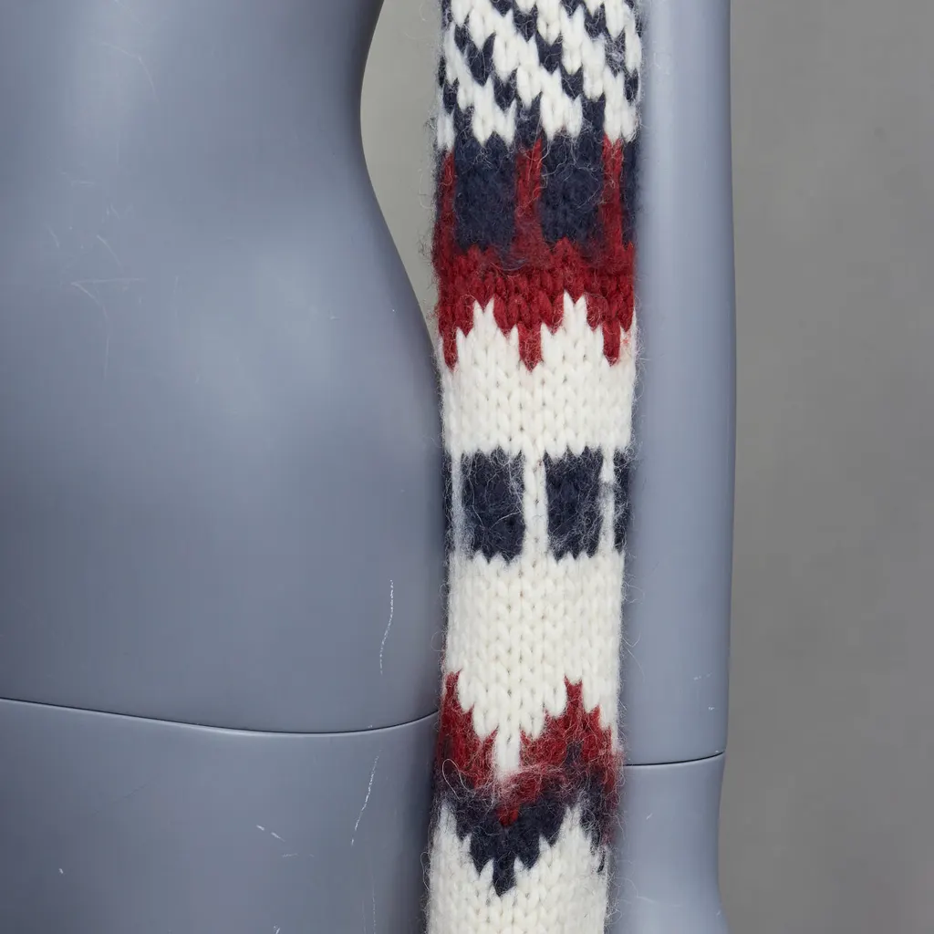 Saint Laurent Aztec Wrap Scarf Beige Wool Never worn - Back View