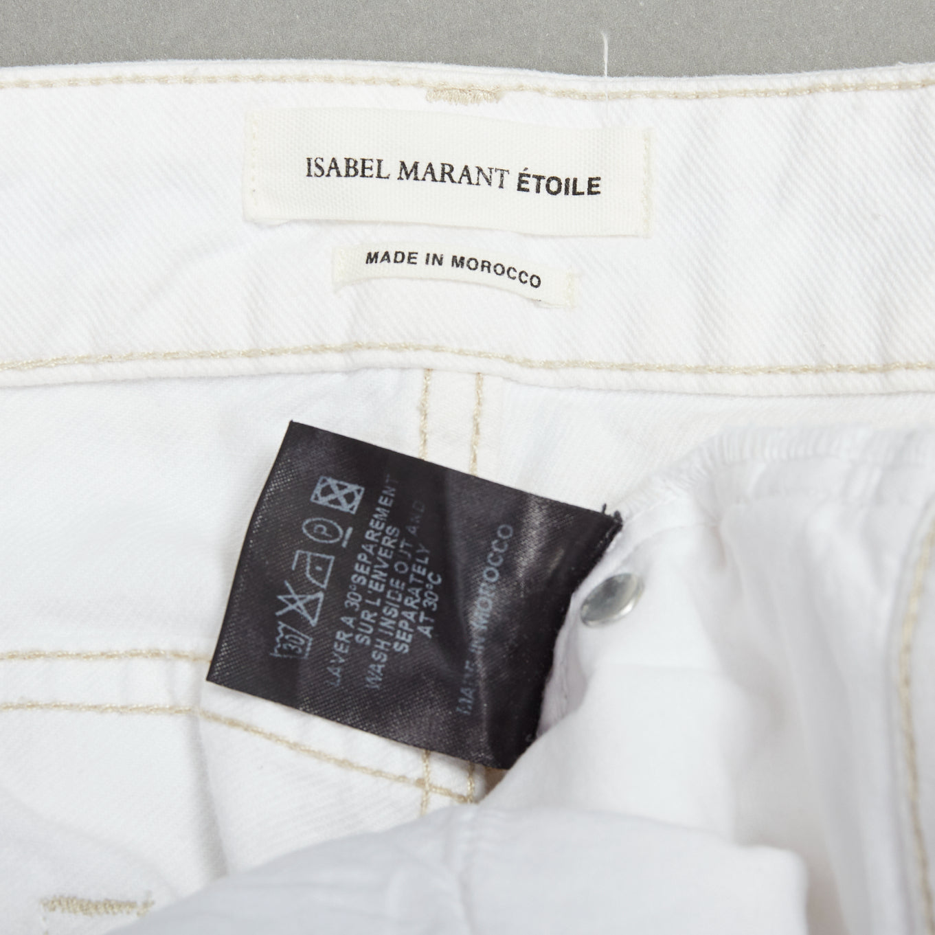 Isabel Marant White Rope Applique Jeans - Image 10