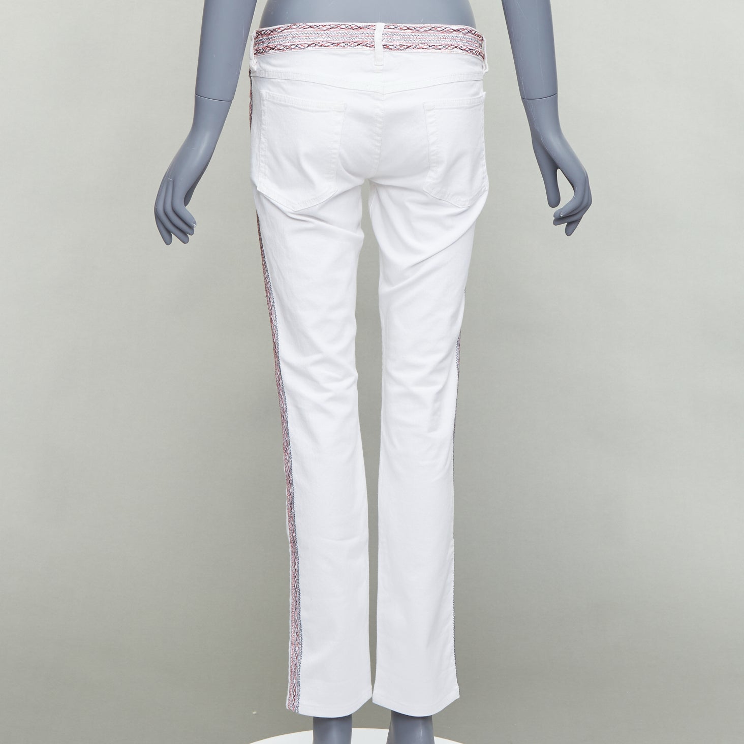 Isabel Marant White Stitch Detail Jeans - Side view