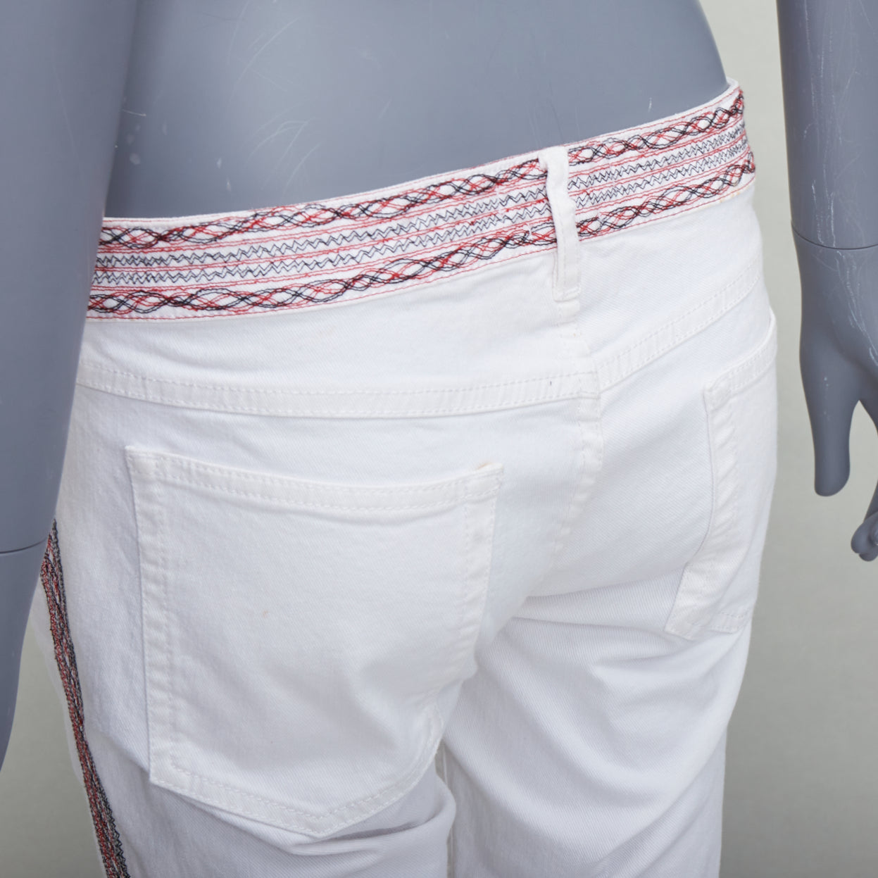 Isabel Marant White Stitch Detail Jeans - Detail 2