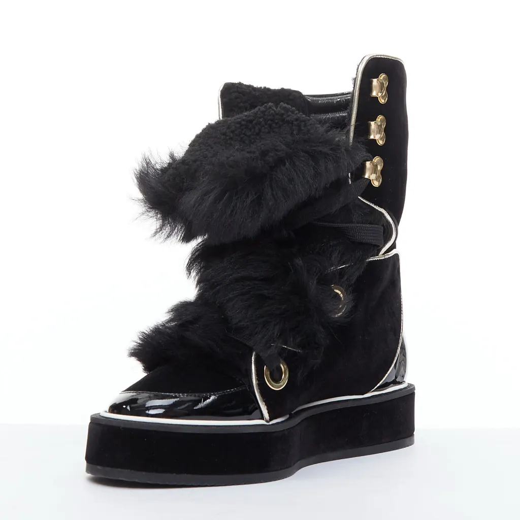 Nicholas Kirkwood Polly Neige Black Fur Very good - Model View