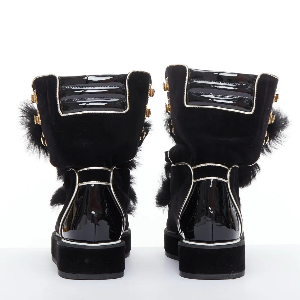 Nicholas Kirkwood Polly Neige Black Fur Very good - Box View