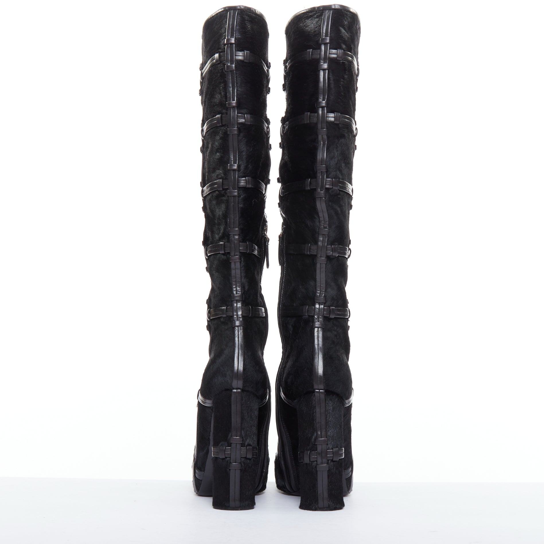 Tom Ford Silver Block Heel Boots - Side view