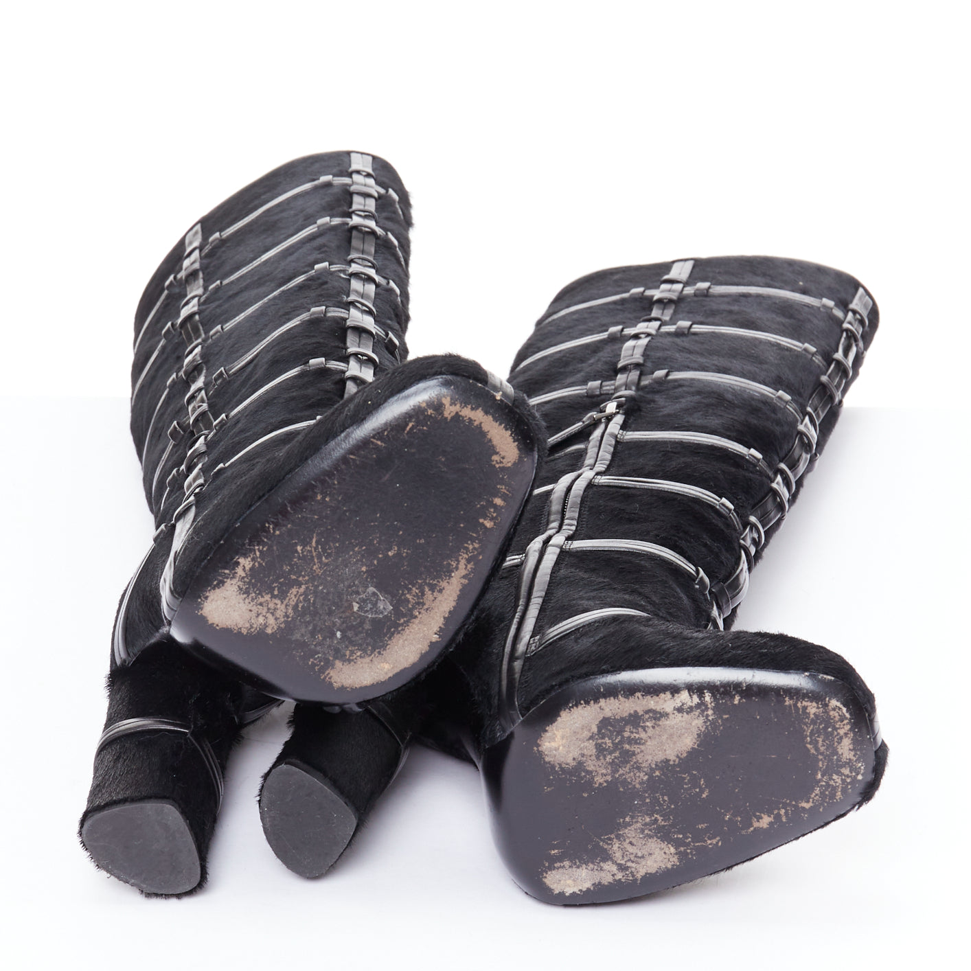 Tom Ford Silver Block Heel Boots - Image 12