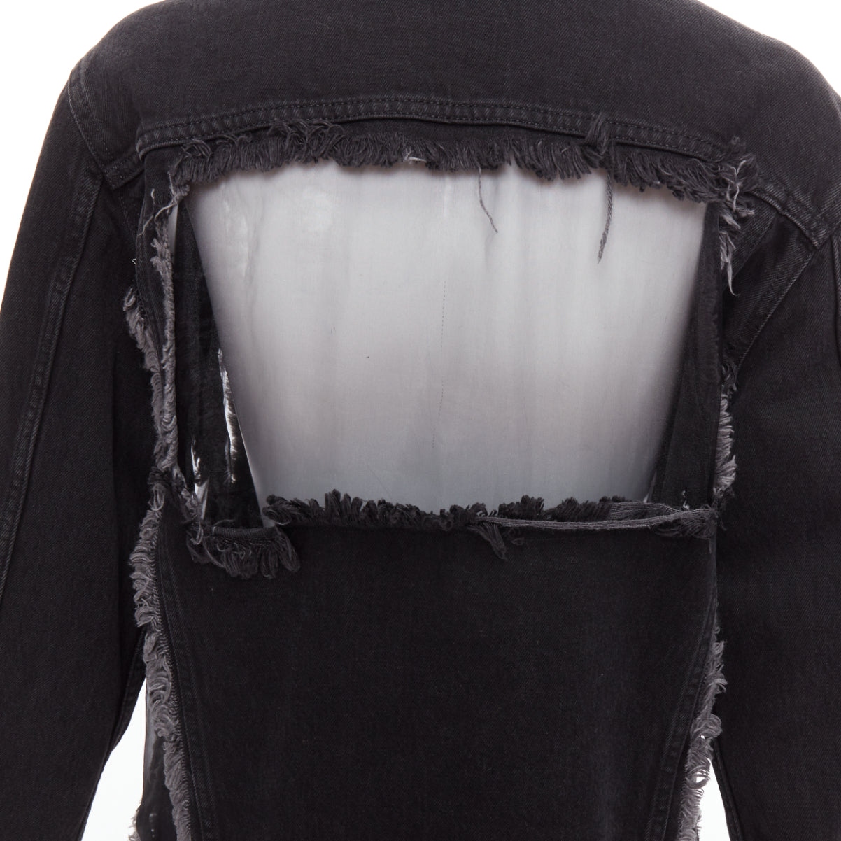 Off-white Black Denim Frayed Jacket - Detail 2
