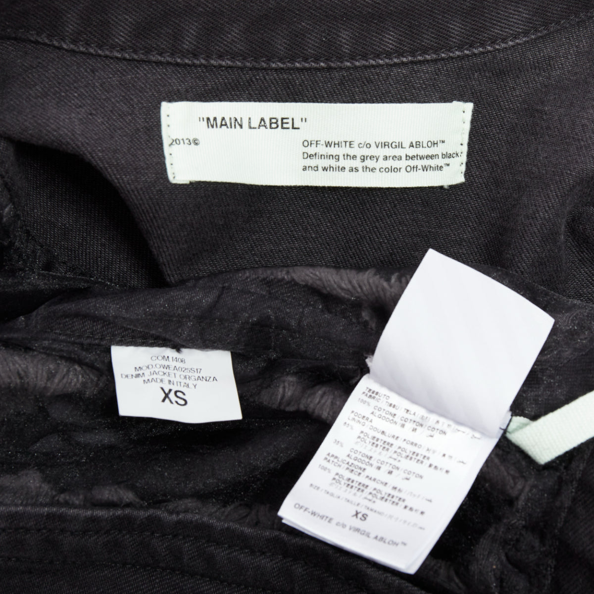 Off-white Black Denim Frayed Jacket - Image 10