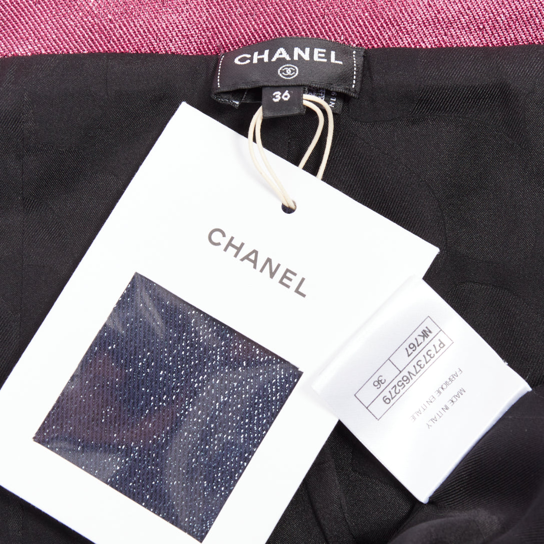 Chanel Navy Metallic Cropped Jacket - Image 11