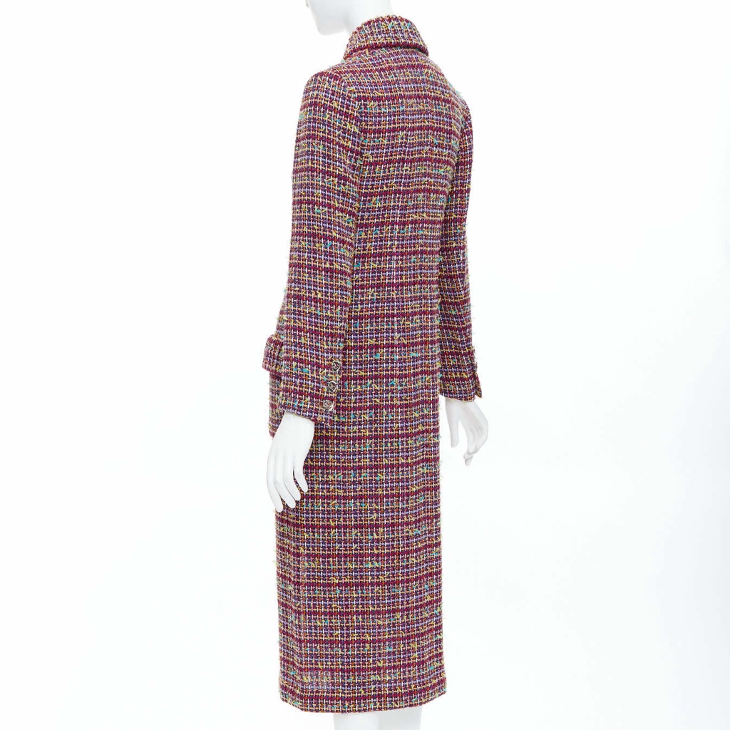 Chanel Pink Tweed Long Coat - Detail 2