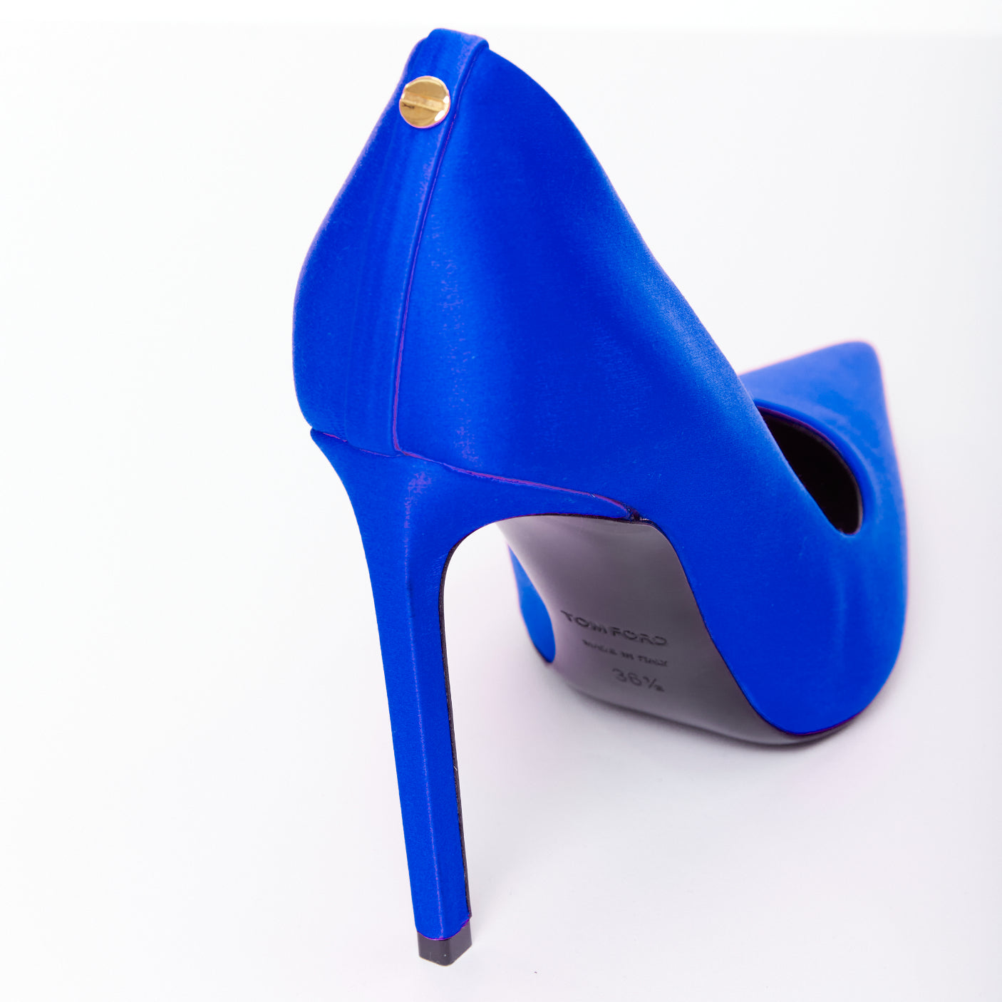 Tom Ford Blue Satin Pumps - Image 10