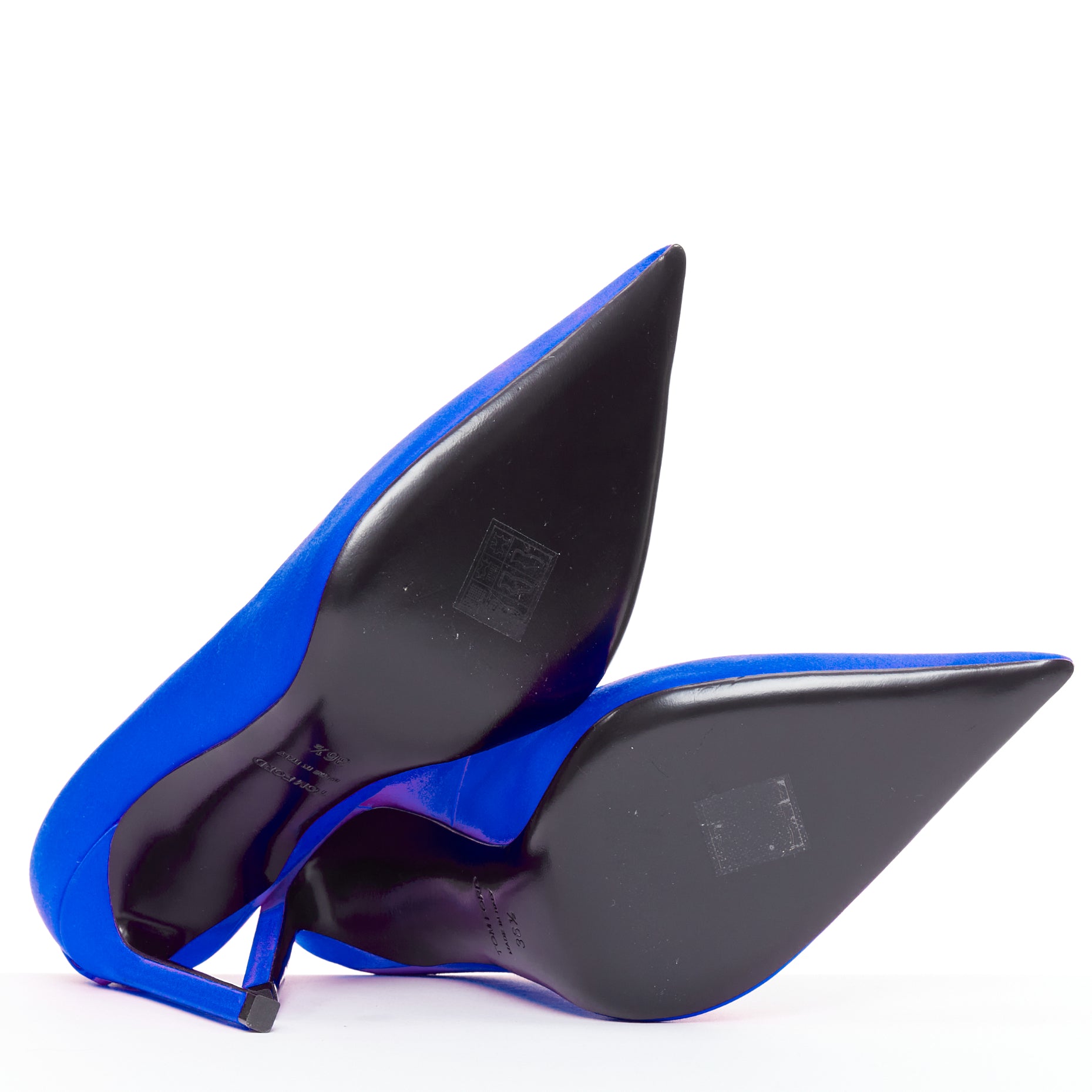 Tom Ford Blue Satin Pumps - Image 13
