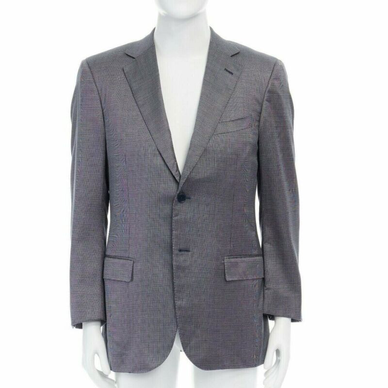 Ermenegildo Zegna Blue Silk Classic Blazer