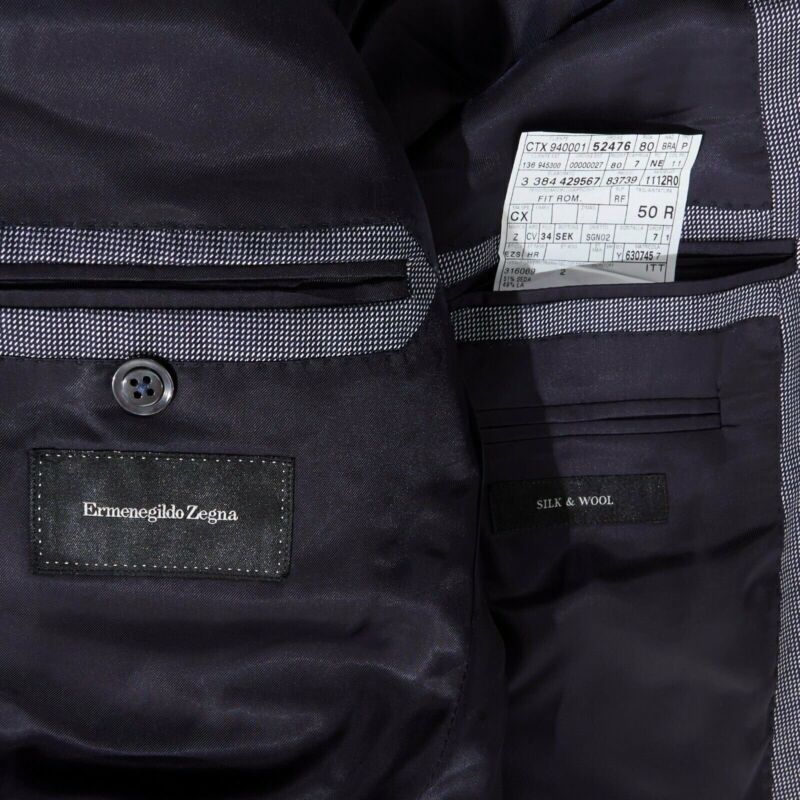 Ermenegildo Zegna Blue Silk Classic Blazer - Image 10