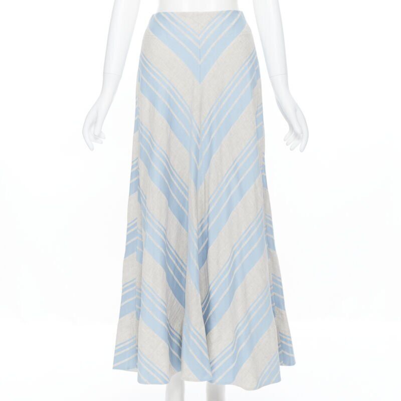 Lee Mathews Striped Midi Skirt