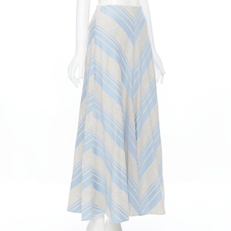 Lee Mathews Striped Midi Skirt - 4