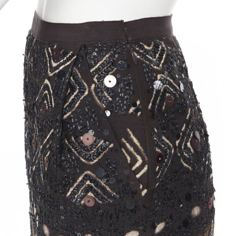 Oscar De La Renta Raffia Jacquard Skirt - Back view