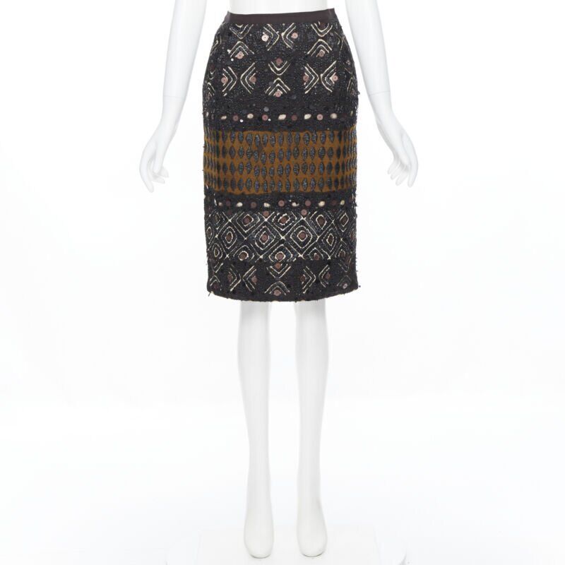 Oscar De La Renta Raffia Jacquard Skirt - Image 6