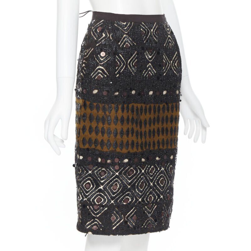 Oscar De La Renta Raffia Jacquard Skirt - 4