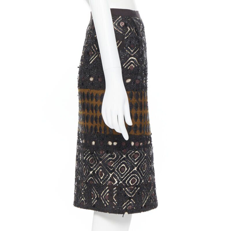 Oscar De La Renta Raffia Jacquard Skirt - Side view