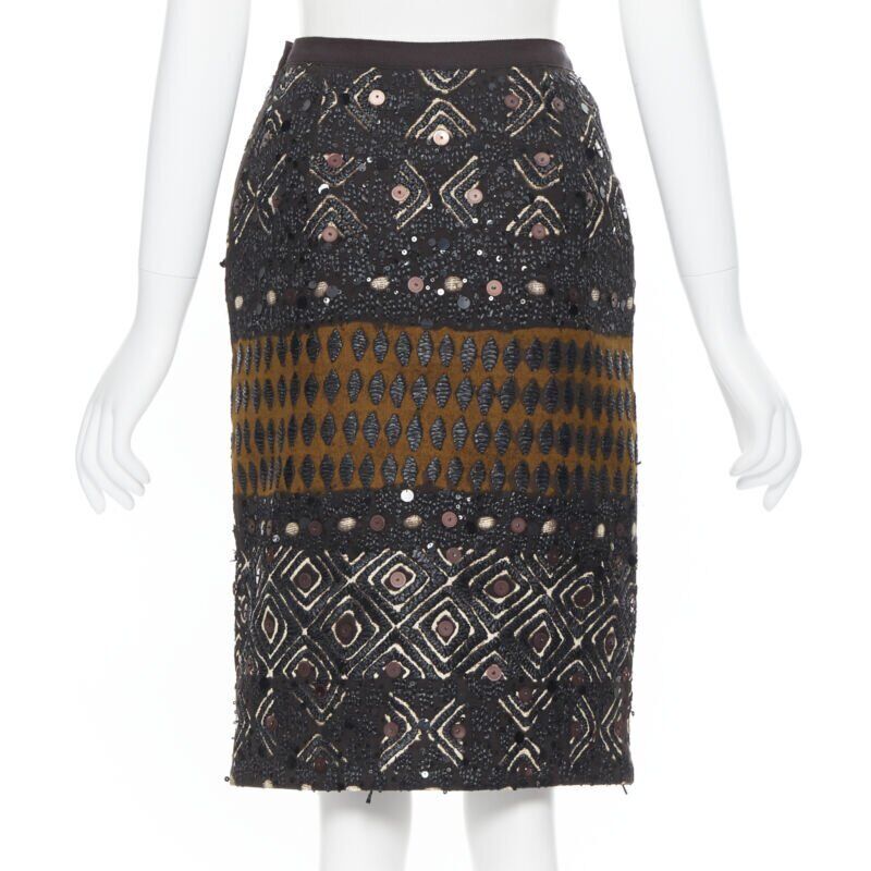 Oscar De La Renta Raffia Jacquard Skirt - Detail 1