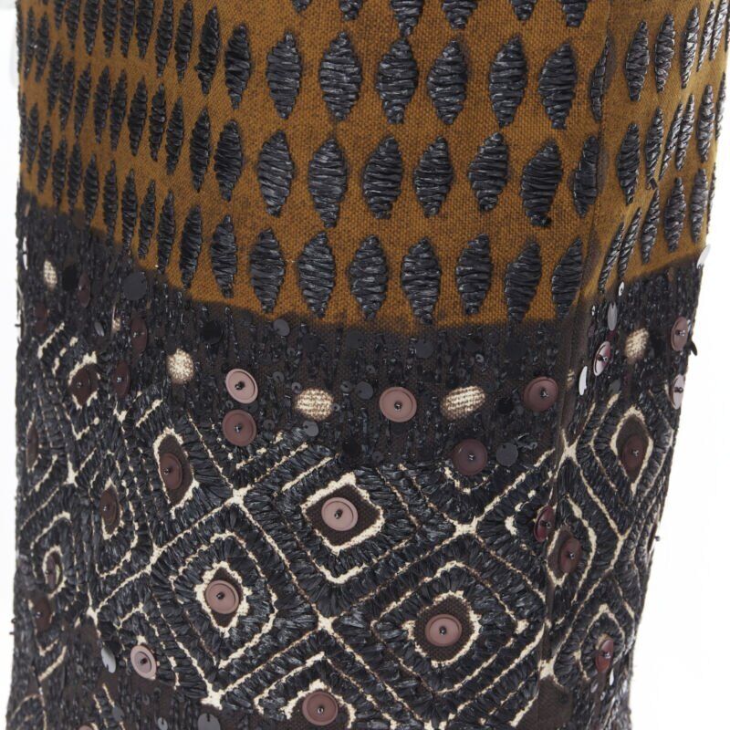 Oscar De La Renta Raffia Jacquard Skirt - Image 10
