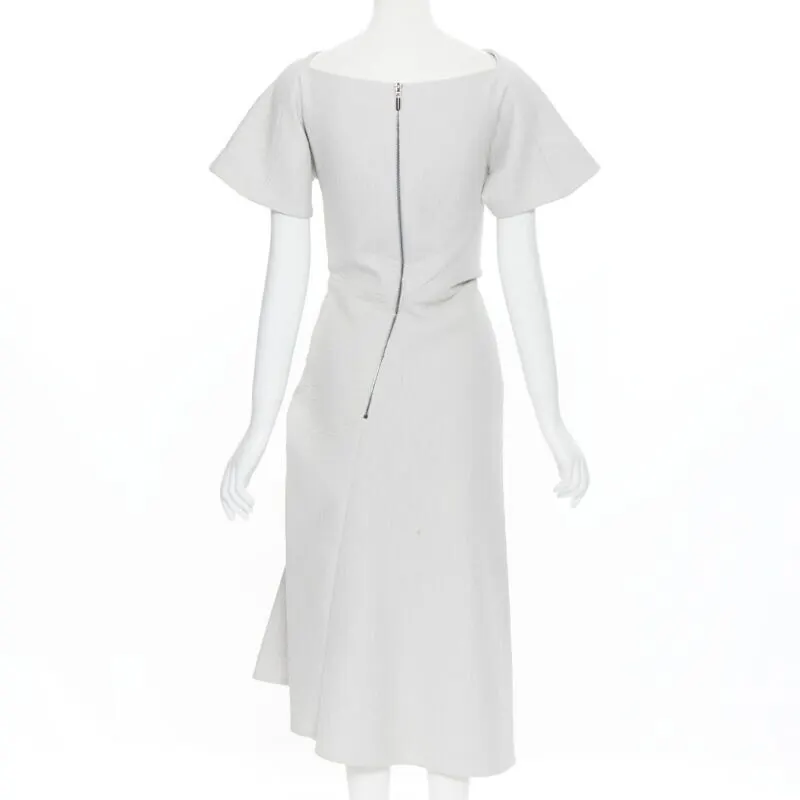 Maticevski Cloque Draped Dress Grey Cotton Good - Box View