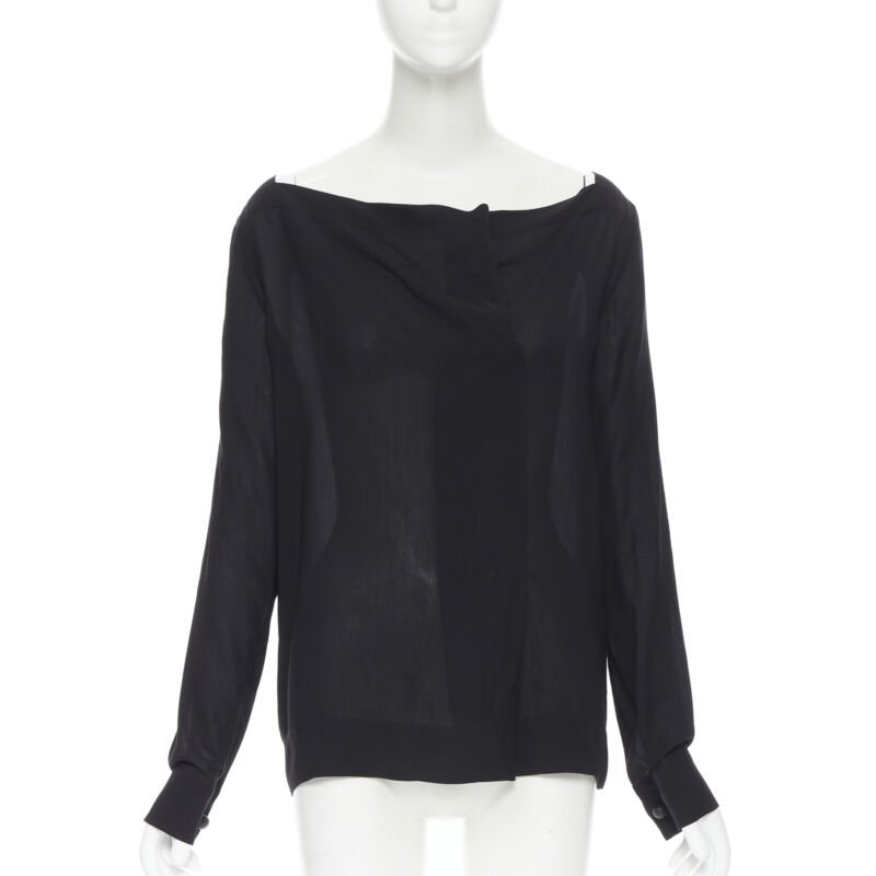 The Row Pleated Leather Blouse