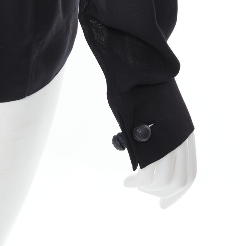 The Row Pleated Leather Blouse - Back view