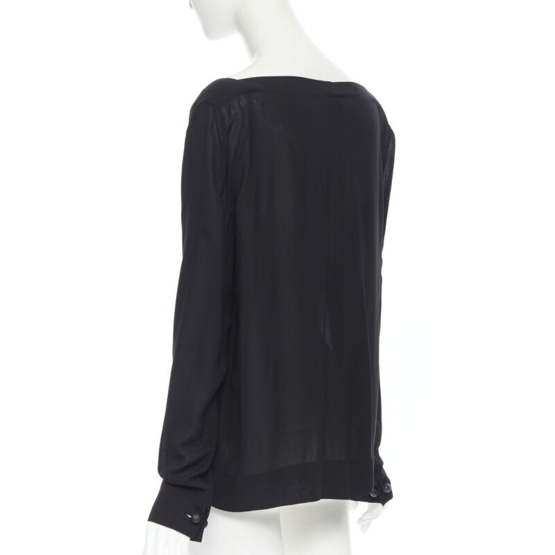 The Row Pleated Leather Blouse - Detail 1