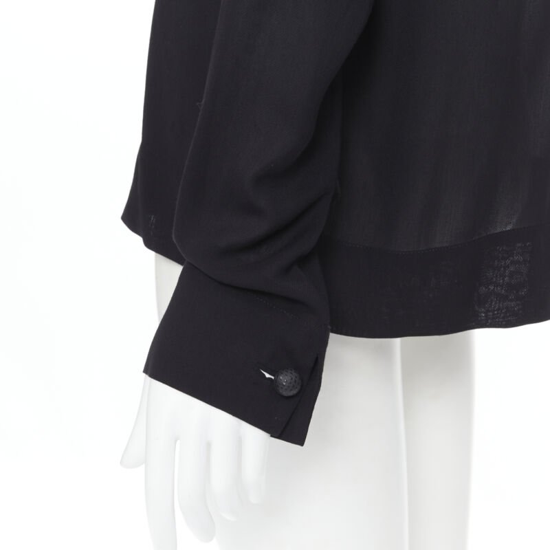 The Row Pleated Leather Blouse - Image 10